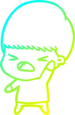 Bir insan tarafından çizilen bir çizgi filmin soğuk gradyan çizimi.