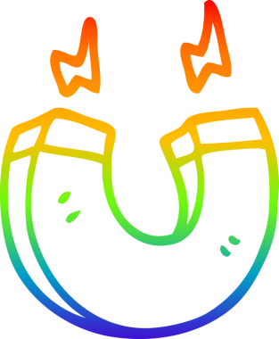 gökkuşağı gradyan çizgi çizimi bir insan tarafından çizilmiş mıknatıs