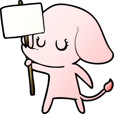 Bir insan tarafından çizilmiş şirin bir fil.