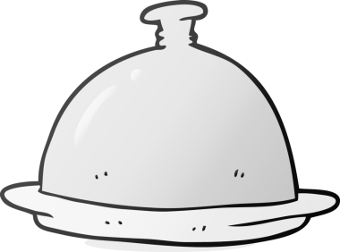 Bir insan tarafından çizilmiş karikatür yemek servisi.