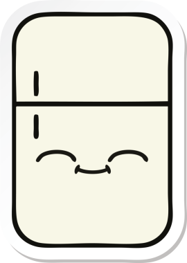 Bir insan tarafından çizilmiş şirin bir buzdolabı etiketi.