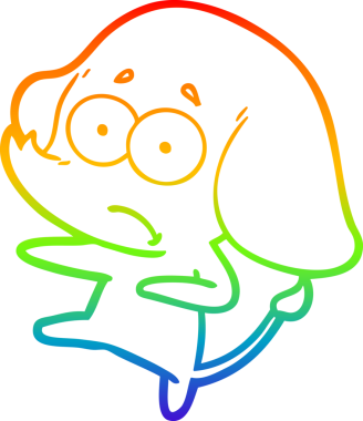 gökkuşağı gradyan çizgi çizimi bir insan tarafından çizilmiş belirsiz bir fil