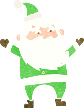 Bir insan tarafından çizilmiş mutlu noel baba çizgi filmi.