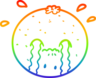 Gökkuşağı gradyan çizgi çizimi bir insan tarafından çizilmiş turuncu çizgi