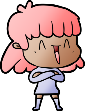 Bir insan tarafından çizilmiş karikatür kadın.