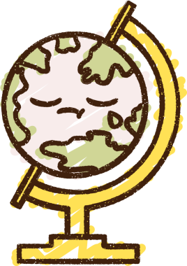 Bir insan tarafından çizilen Dünya Haritası Tebeşir Çizimi