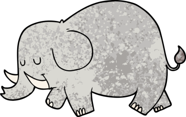 Bir insan tarafından çizilmiş bir fil.