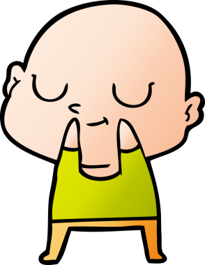 bir insan tarafından çizilmiş kel bir adam.