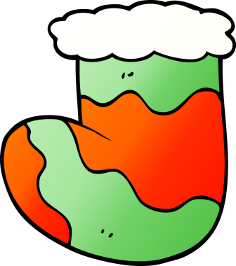 Bir insan tarafından çizilmiş karalama Noel çorabı.