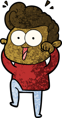 Bir insan tarafından çizilmiş karikatür adam.