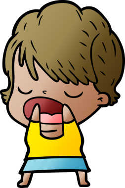 Bir insan tarafından çizilmiş bir karikatür kadın konuşuyor.