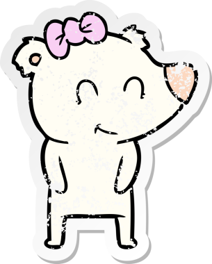 Bir insan tarafından çizilmiş dişi kutup ayısı karikatürü.