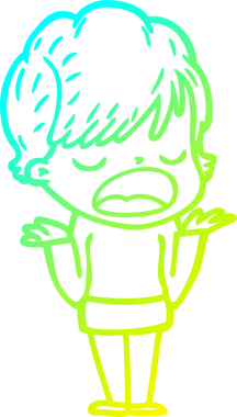 Bir insan tarafından çizilmiş bir karikatür kadın çizimi.