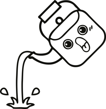 Bir insan tarafından çizilen çaydanlığın çizgi çizimi