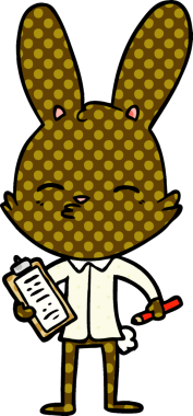 Ofis tavşanı bir insan tarafından çizilmiş.