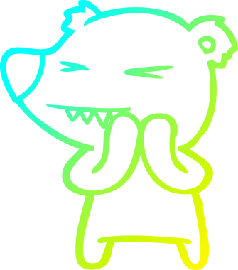 Bir insan tarafından çizilmiş kızgın bir kutup ayısı karikatürü.