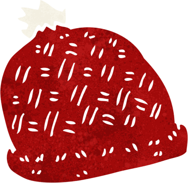 Bir insan tarafından çizilmiş bir kış şapkası.