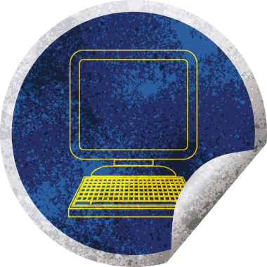 bir insan tarafından çizilmiş bilgisayar simgesi dairesel soyma etiketi çizimi