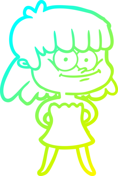 Bir insan tarafından çizilmiş gülümseyen bir karikatür çizimi