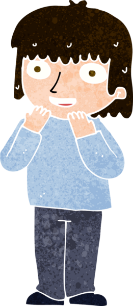 Bir insan tarafından çizilmiş heyecanlı bir çizgi film.