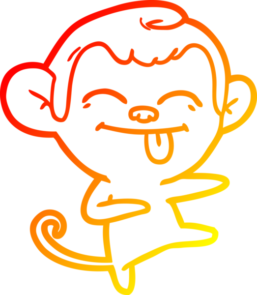 Bir insan tarafından çizilmiş komik bir çizgi maymunun sıcak çizgi çizimi