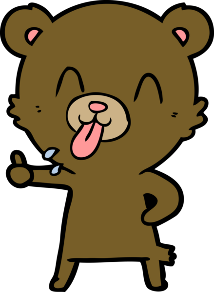 Bir insan tarafından çizilmiş kaba çizgi film ayısı.