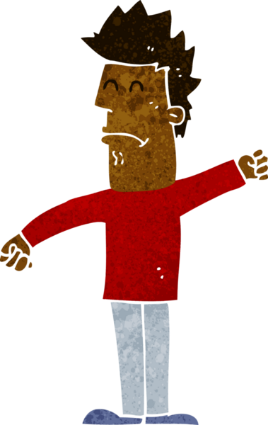 Çizgi film bir insan tarafından çizilmiş stresli adam