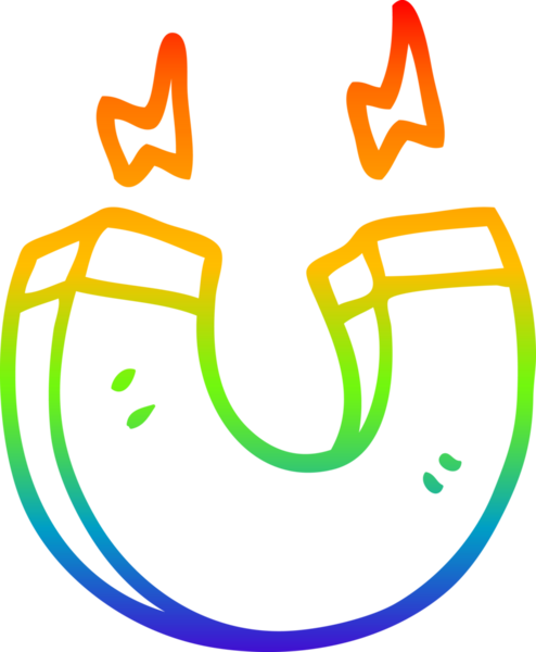 gökkuşağı gradyan çizgi çizimi bir insan tarafından çizilmiş mıknatıs