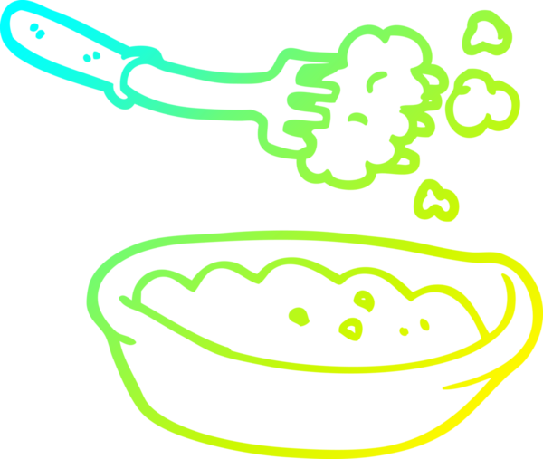 Bir insan tarafından çizilmiş bir yemek kasesinin soğuk gradyan çizgisi.