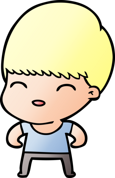 Bir insan tarafından çizilmiş mutlu çizgi film çocuğu.