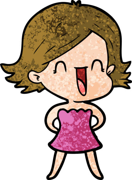 Bir insan tarafından çizilmiş mutlu bir kadın.