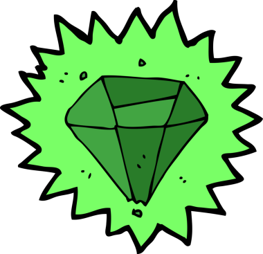 bir insan tarafından çizilmiş zümrüt karikatür