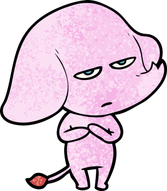 Bir insan tarafından çizilmiş kızgın bir fil.