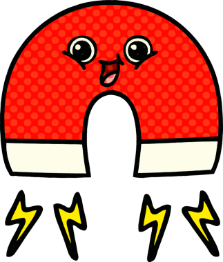 bir insan tarafından çizilmiş bir mıknatısın çizgi roman tarzı