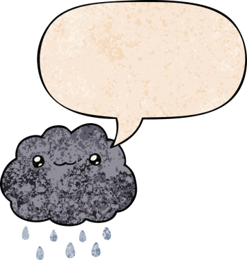 Konuşma baloncuğu olan karikatür bulutu insan tarafından çizilmiş retro doku.