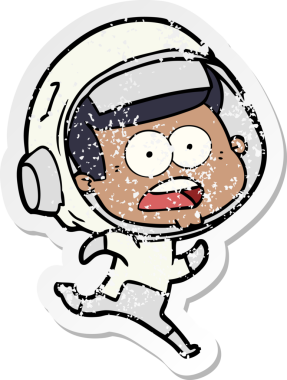 Bir karikatürün sıkıntılı çıkartması bir insan tarafından çizilmiş astronotu şaşırttı.