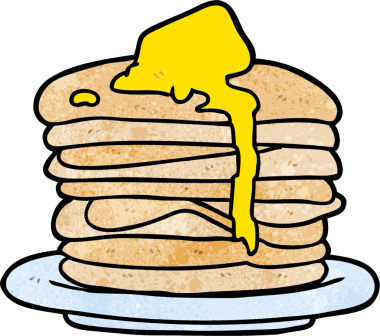 Bir insan tarafından çizilmiş krep yığını.