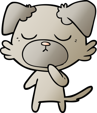 Bir insan tarafından çizilmiş şirin bir çizgi film köpeği.