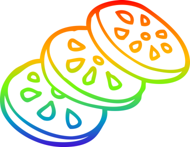 gökkuşağı gradyan çizimi bir insan tarafından çizilmiş domates karikatürü