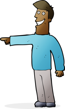 Bir insan tarafından çizilmiş çizgi filmdeki adam.