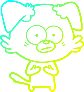 Bir insan tarafından çizilmiş bir köpek çizgi filminin soğuk gradyanı.