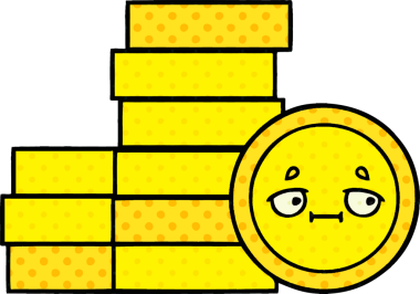 bir insan tarafından çizilmiş bir madeni paranın çizgi filmi