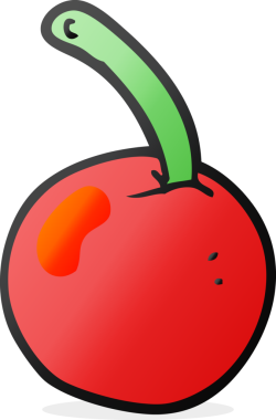 Bir insan tarafından çizilmiş kiraz karikatürü.