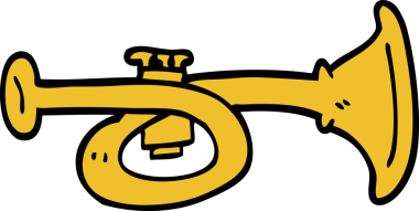 Bir insan tarafından çizilmiş karikatür pirinç kornası.