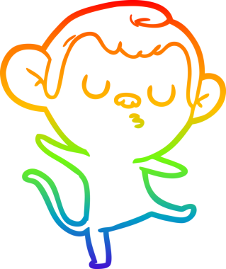 gökkuşağı gradyan çizgi çizimi bir insan tarafından çizilmiş bir maymun