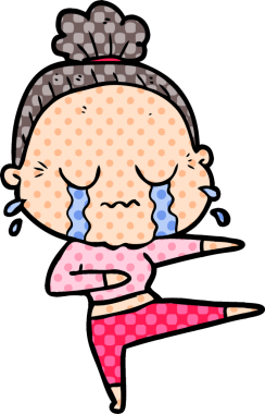 Bir insan tarafından çizilmiş yaşlı bir dansçı kadın.