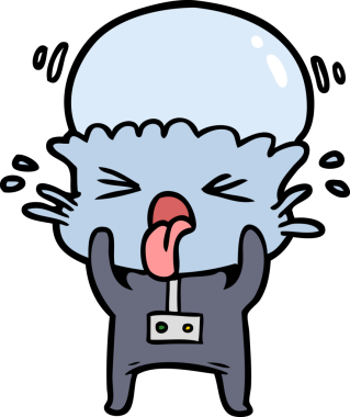 Bir insan tarafından çizilmiş garip bir uzaylı çizgi filmi.