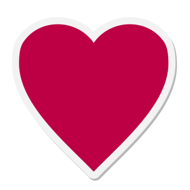 Bir insan tarafından çizilmiş kalp sembolü çıkartması