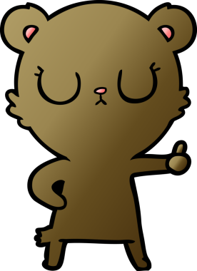 Bir insan tarafından çizilmiş barışçıl ayı yavrusu.