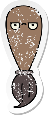 Bir insan tarafından çizilmiş karikatür fırçasının sıkıntılı çıkartması.